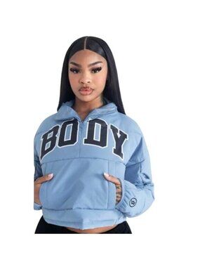 NWT Body By Raven Tracy Camp Oversized Cropped Puffer Pullover Jacket Size XS